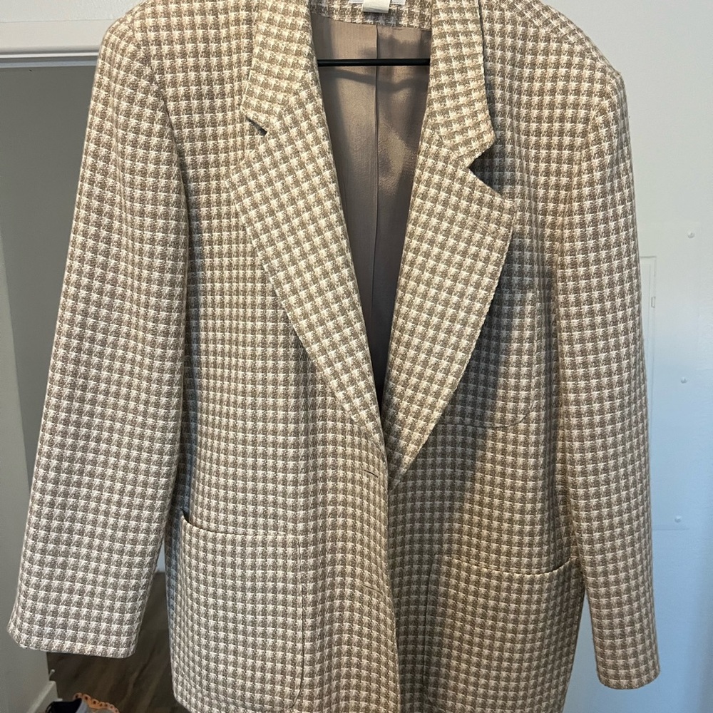 Vintage Country Suburbans Chic Houndstooth Blazer